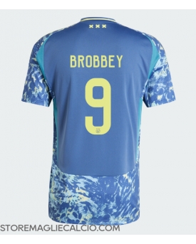 Ajax Brian Brobbey #9 Maglia Gara Trasferta Repliche 2024-25 Maniche Corte